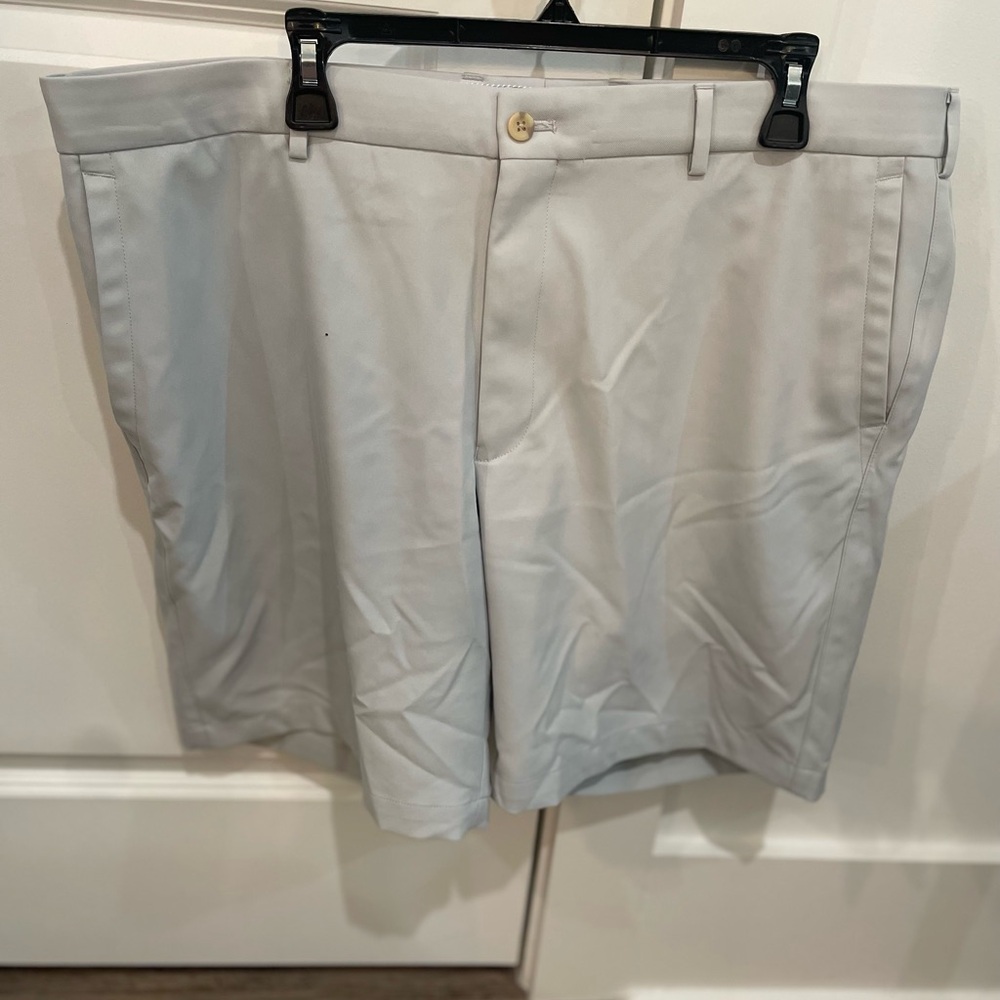 Peter Millar Light Gray Flat Front Shorts